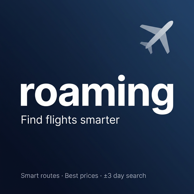 Roaming Smart Roaming — Smart Flight Search